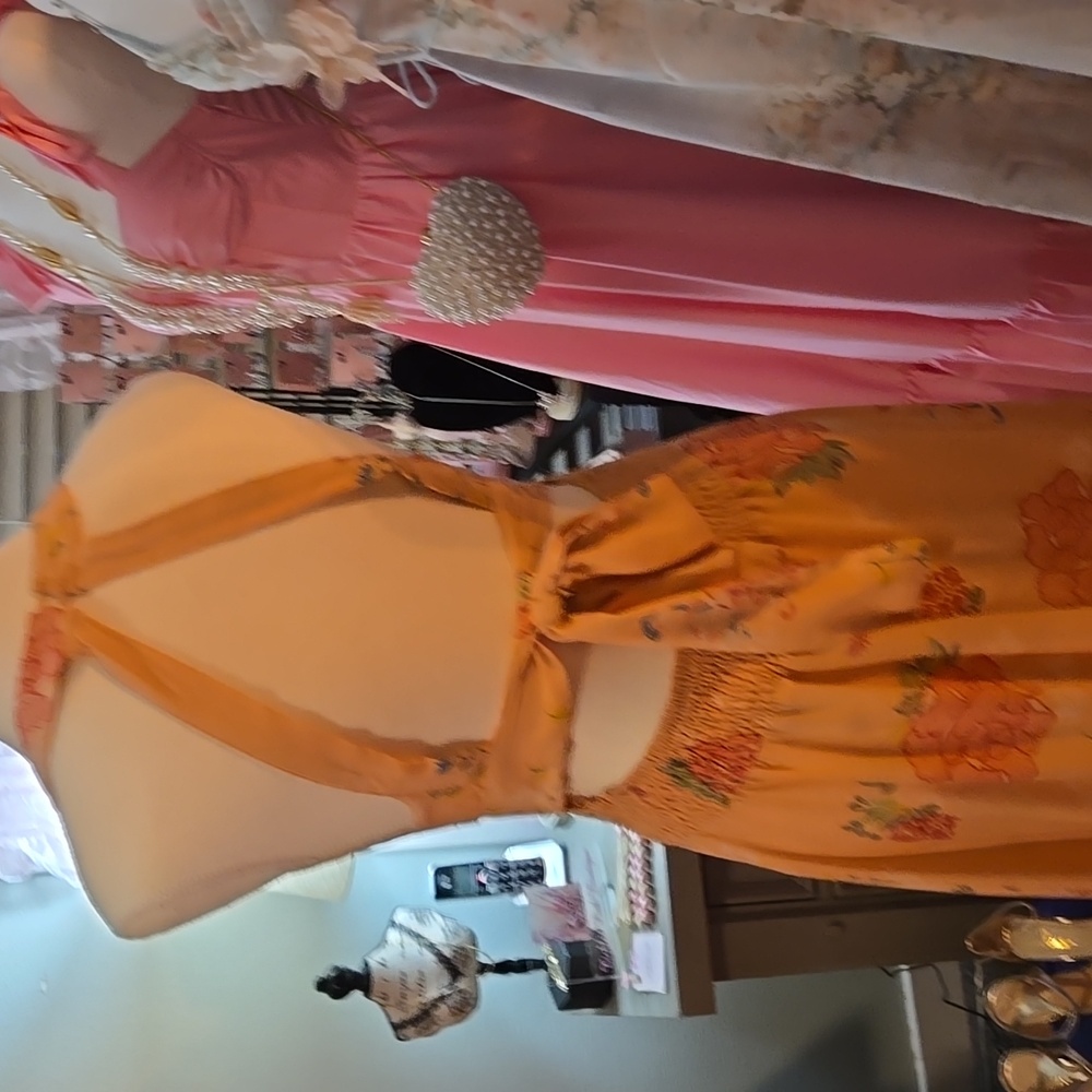 Jaase Peach Color Endless Summer Floral Maxi Dress NWOT - Picture 7 of 17